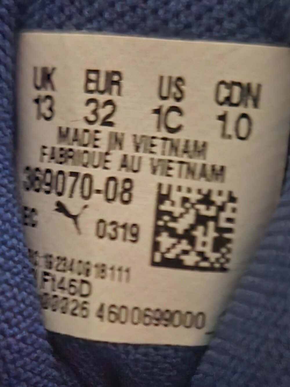 Puma ST Activate AC PS children's shoes blue Size 1 - Picture 4 of 4